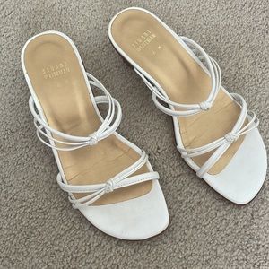 Stuart Weitzman white kitten heel sandals Y2K